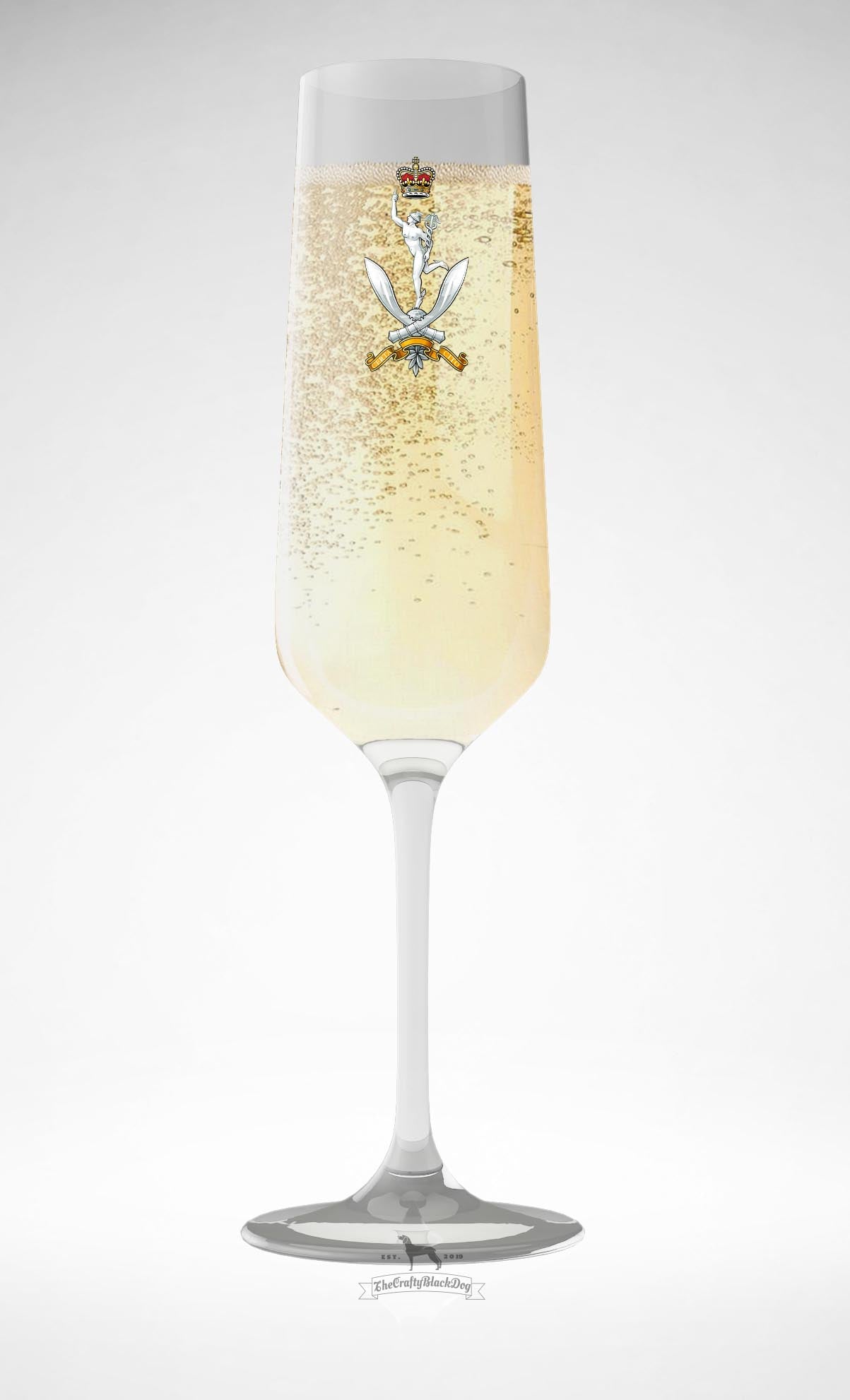 Queen's Gurkha Signals - Champagne/Prosecco Flute