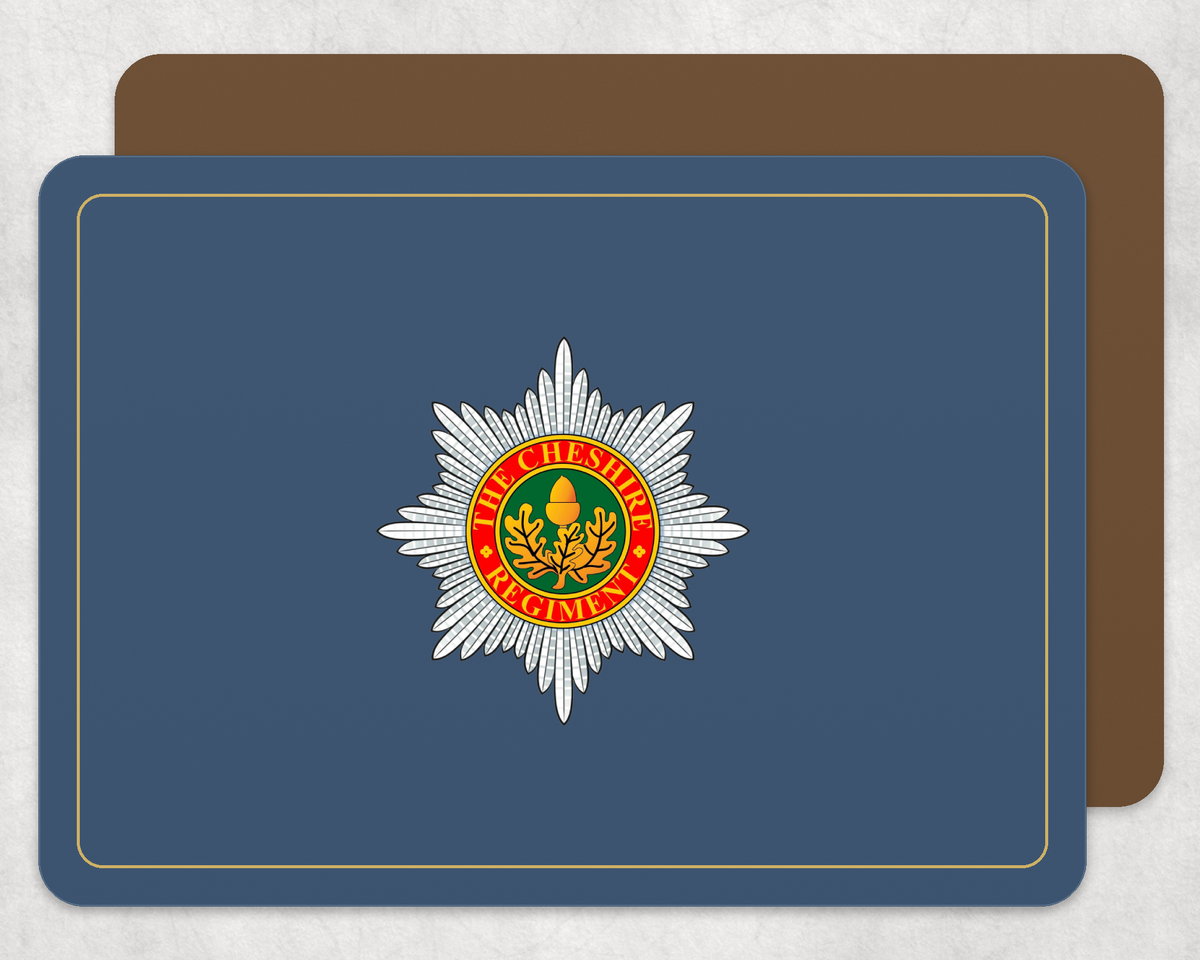 Cheshire Regiment - Placemat â€” Light_Navy_Gold_Hardback_Placemat-2 copy