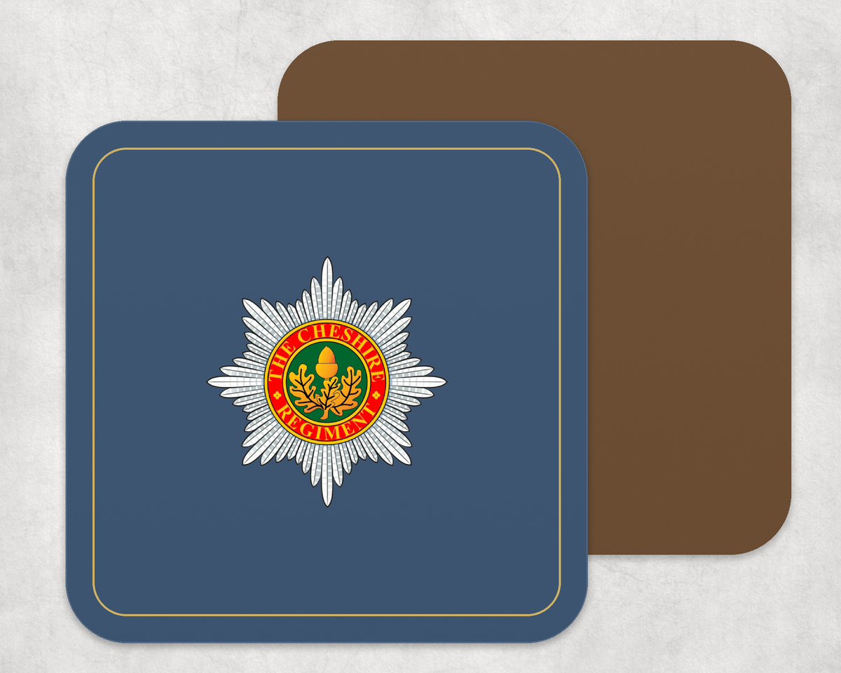 Cheshire Regiment - Placemat â€” Navy_Gold_Hardback_Coaster