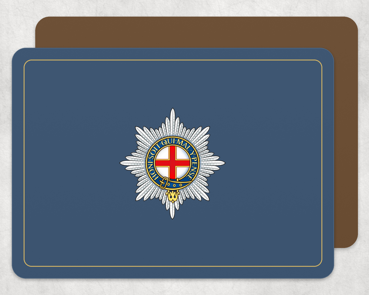 Coldstream Guards - Placemat â€” Light_Navy_Gold_Hardback_Placemat-2 copy