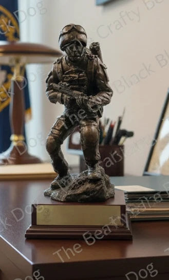 Combat Medic Cold Cast Bronze Military Statue Sculpture