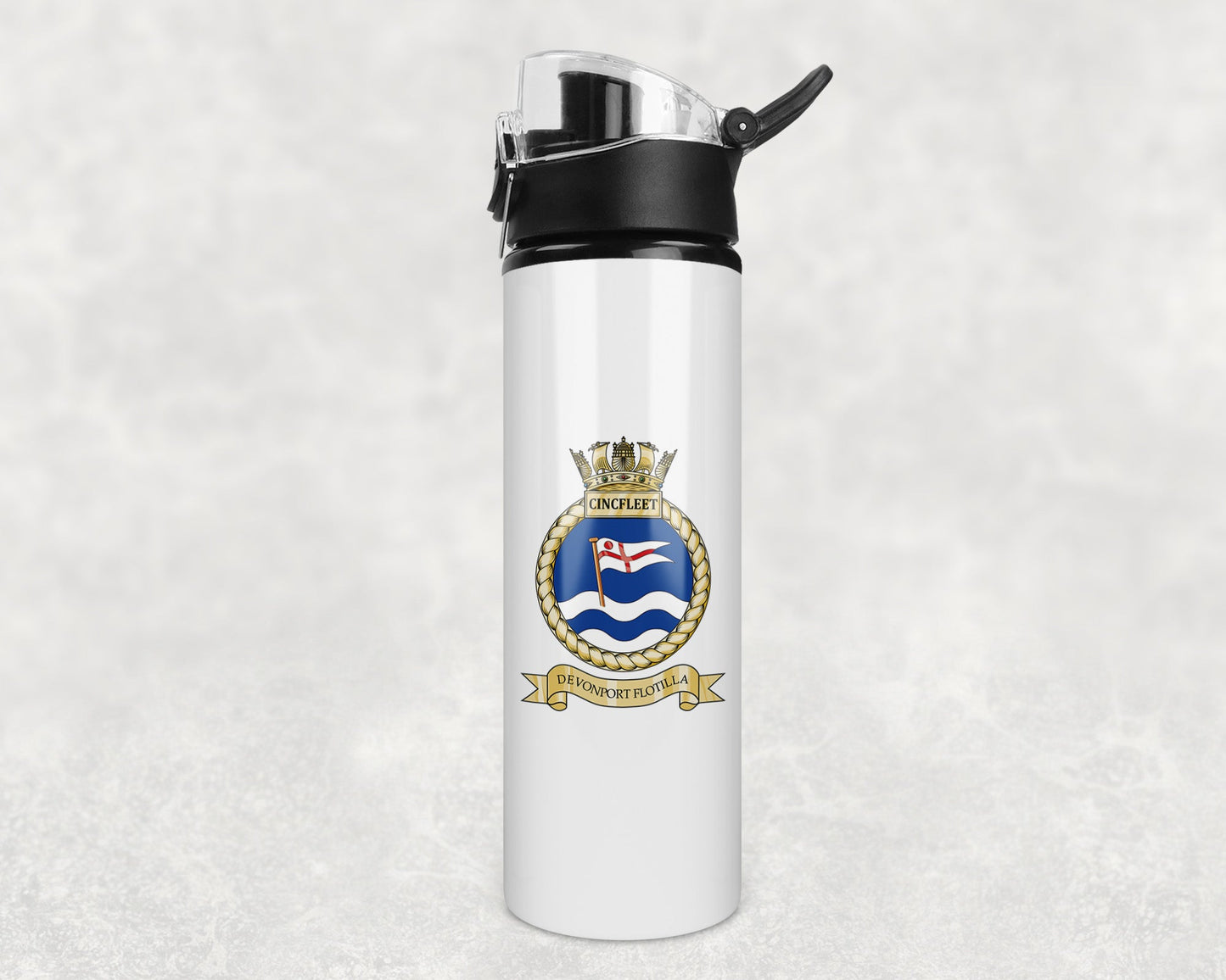 Commander Devonport Flotilla - Comdevflot - Flip Top Water Bottle