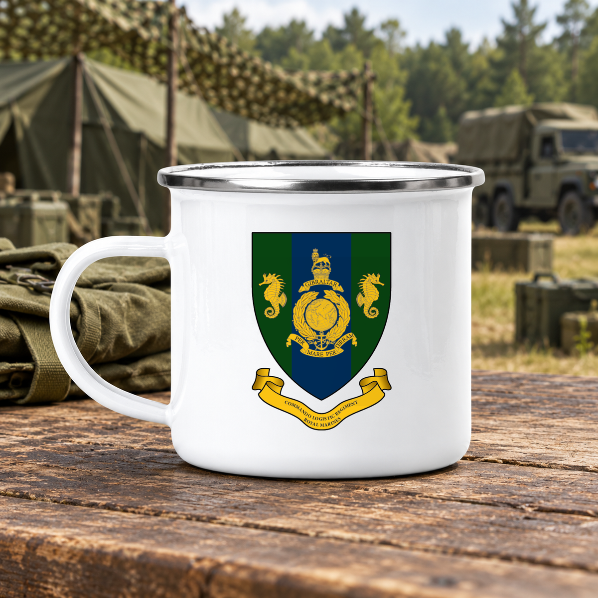 Commando Logistic Regiment RM (CLR) - Enamel Camping Mug | The Crafty Black Dog