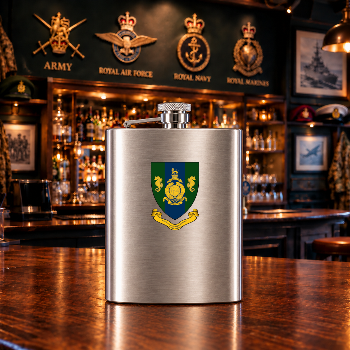 Commando Logistic Regiment RM (CLR) - Hip Flask | The Crafty Black Dog â€” Hip_Flask