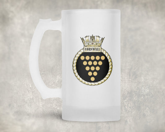 HMS Cornwall - Frosted Stein/Tankard/Beer Mug - Frosted Stein/Tankard/Beer Mug