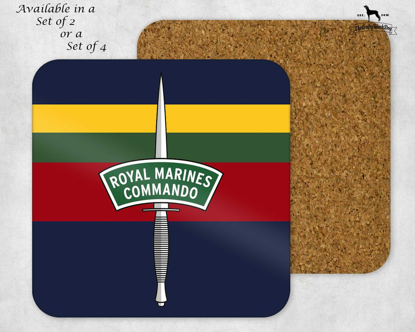 Royal Marines Commando Dagger - Coaster Set