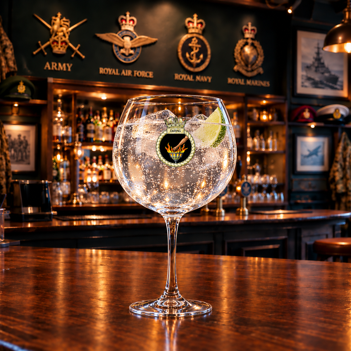 HMS Daring - Gin Glass | The Crafty Black Dog