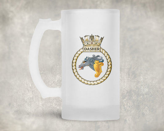 HMS Dasher - Frosted Stein/Tankard/Beer Mug - Frosted Stein/Tankard/Beer Mug