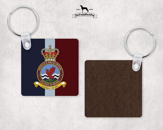 Defence Helicopter Flying School - Square Key Ring