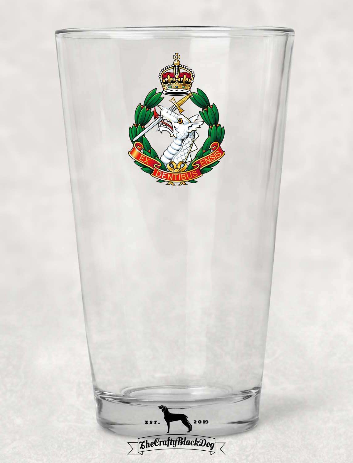 Royal Army Dental Corps - Pint Glass (New King's Crown)
