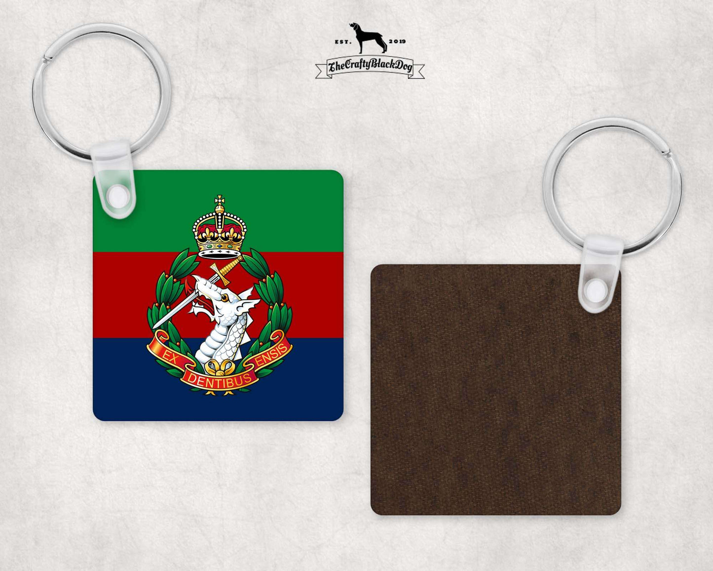Royal Army Dental Corps - Square Key Ring (King's New Crown)