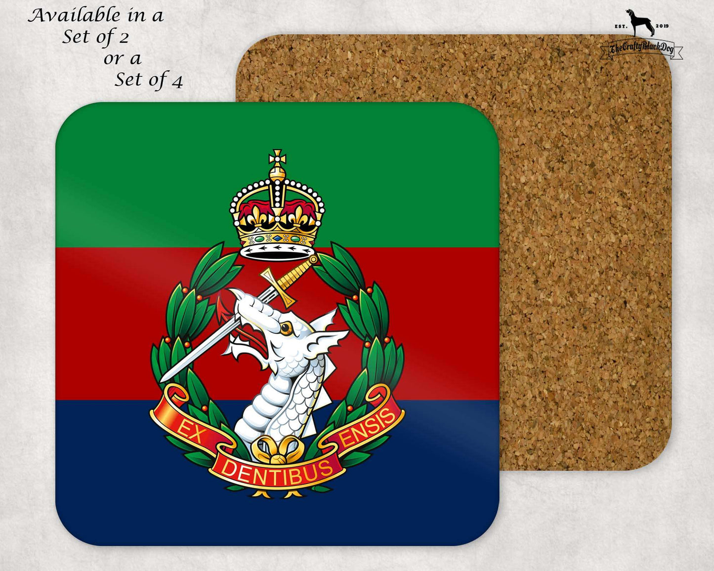 Royal Army Medical Corps - COASTER SET (New King's Crown)