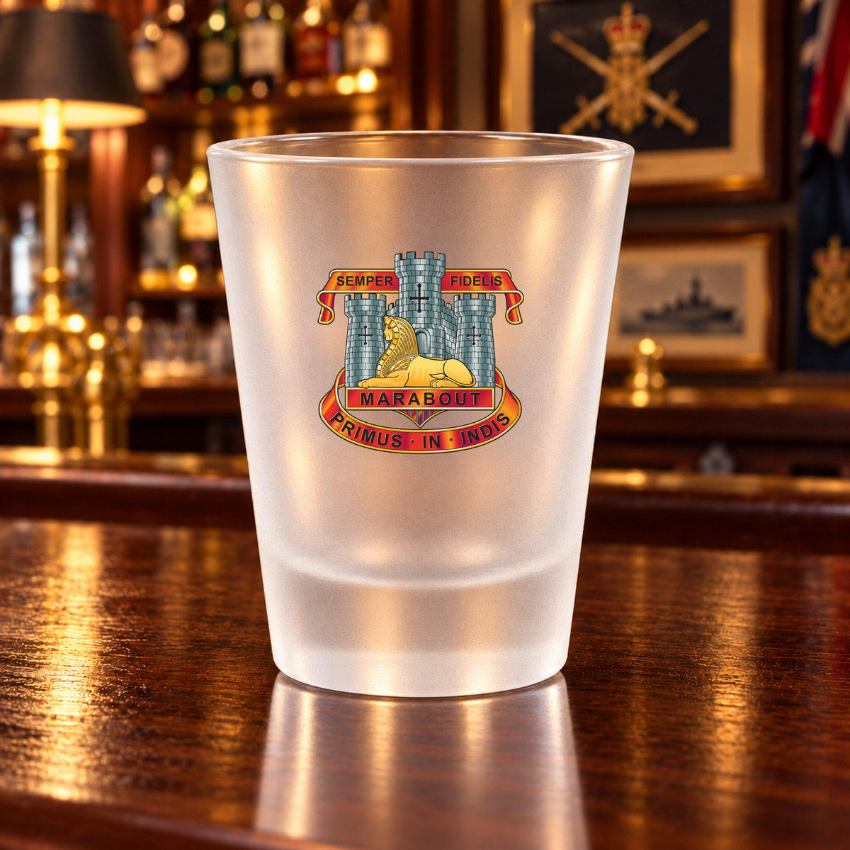 Devon & Dorset Crest - Shot Glasses | The Crafty Black Dog — Clear_Shot_Glass_Military_Bar_Smart_Object copy