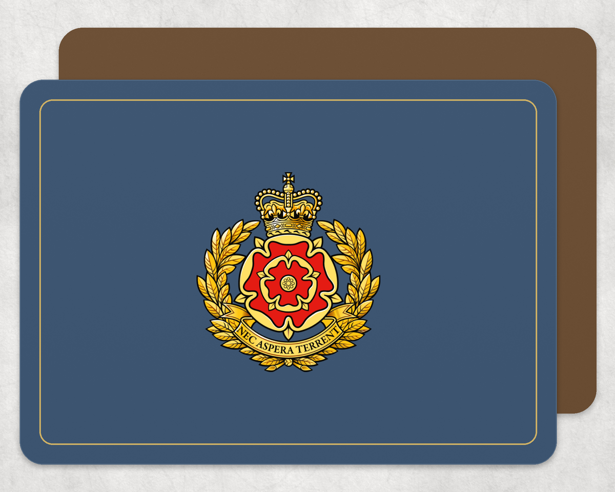Duke of Lancaster's Regiment - Placemat â€” Light_Navy_Gold_Hardback_Placemat-2 copy