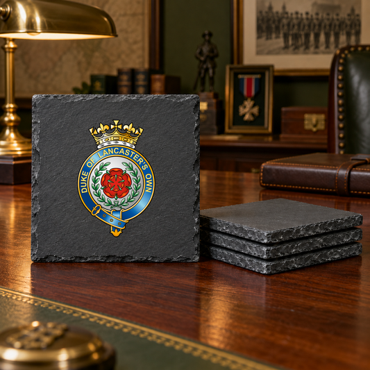 Duke of Lancasters Own - Slate Coaster Set | The Crafty Black Dog