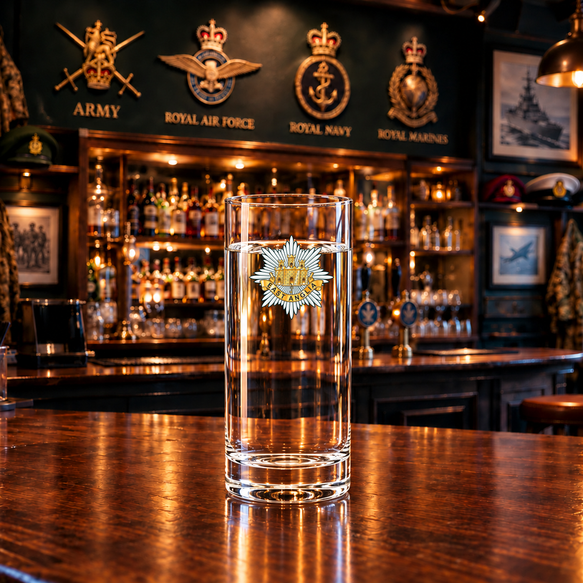 East Anglian Regiment - Highball Glass | The Crafty Black Dog