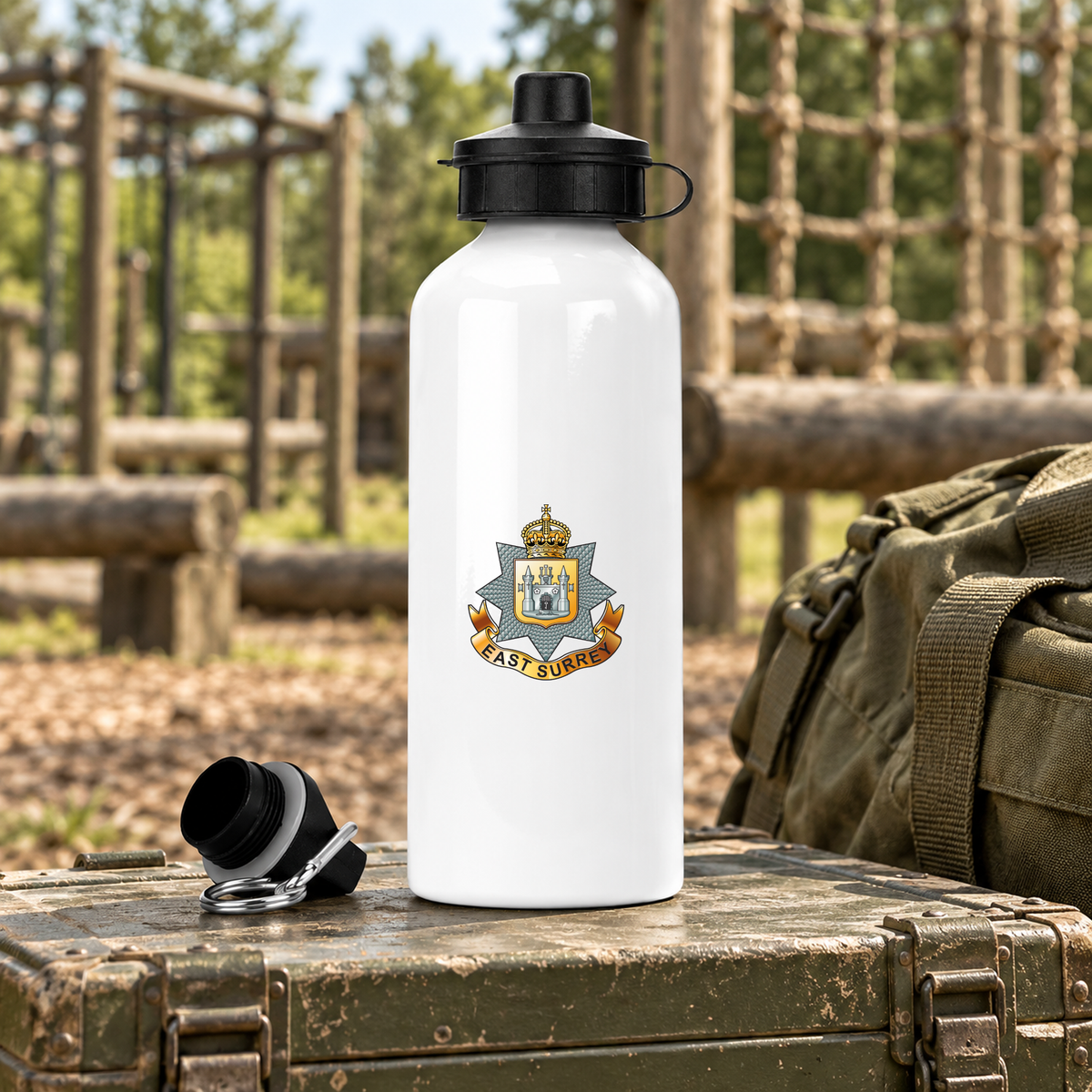 East Surrey Regiment - Water Bottle | The Crafty Black Dog â€” 20oz_Water_Bottle_Military_Fitness_Smart_Object copy