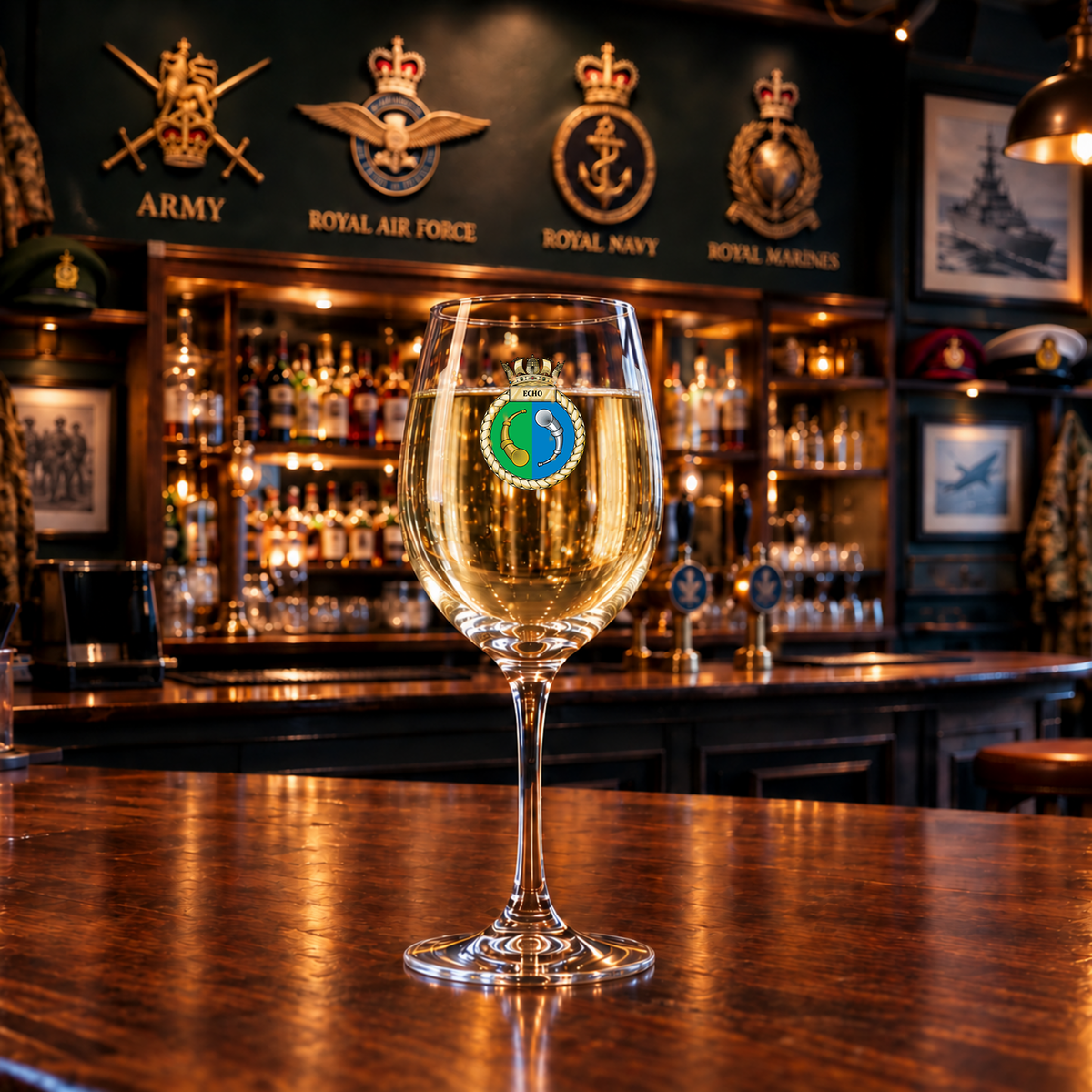 HMS Echo - Wine Glass | The Crafty Black Dog