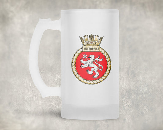 HMS Enterprise - Frosted Stein/Tankard/Beer Mug - Frosted Stein/Tankard/Beer Mug
