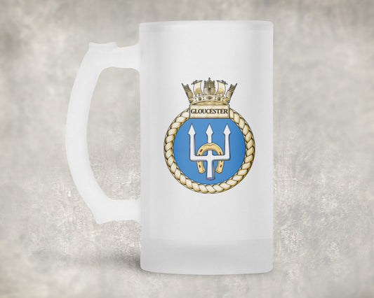 HMS Gloucester - Frosted Stein/Tankard/Beer Mug - Frosted Stein/Tankard/Beer Mug