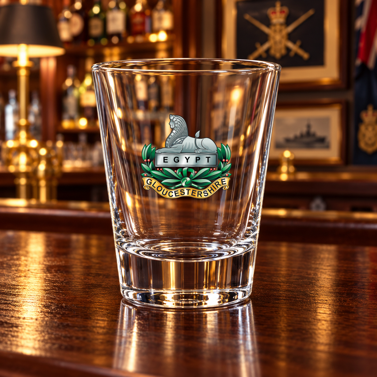 Gloucesteshire Regiment - Shot Glasses | The Crafty Black Dog — Frosted_Shot_Glass_Military_Bar_Smart_Object copy