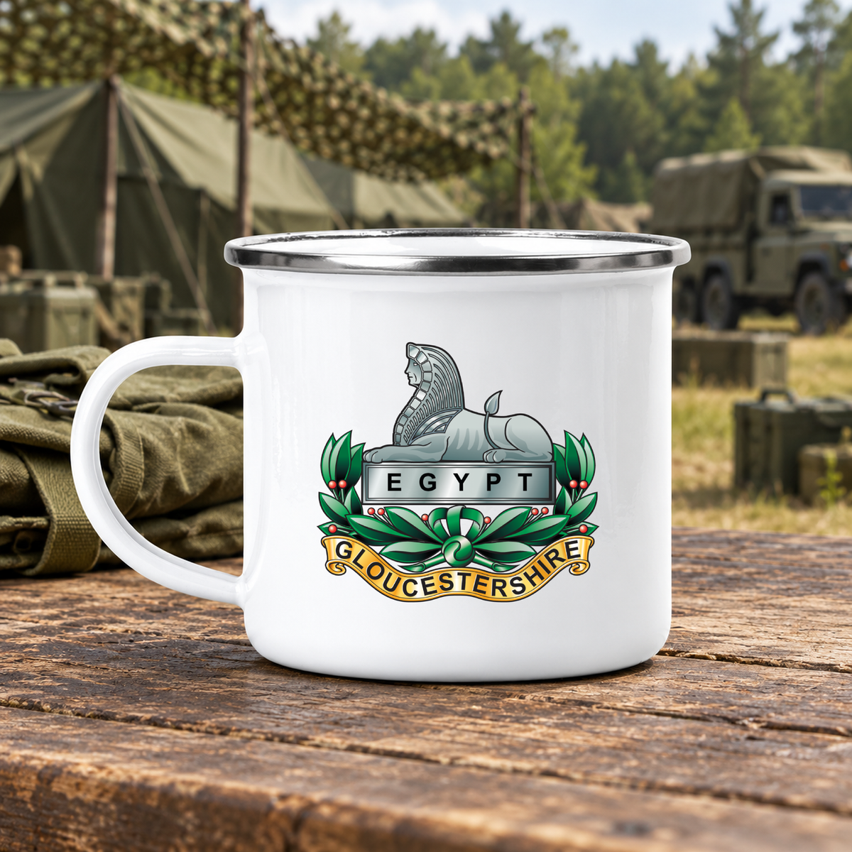 Gloucesteshire Regiment - Enamel Camping Mug | The Crafty Black Dog