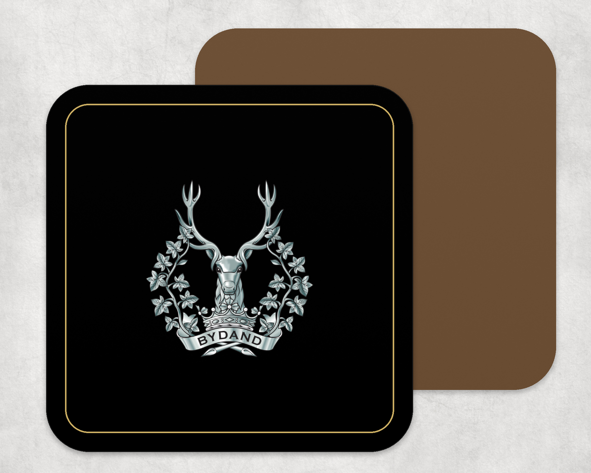 Gordon Highlanders - Placemat | The Crafty Black Dog — Black_Gold_Hardback_Coaster copy