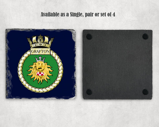HMS Grafton - Slate Coaster