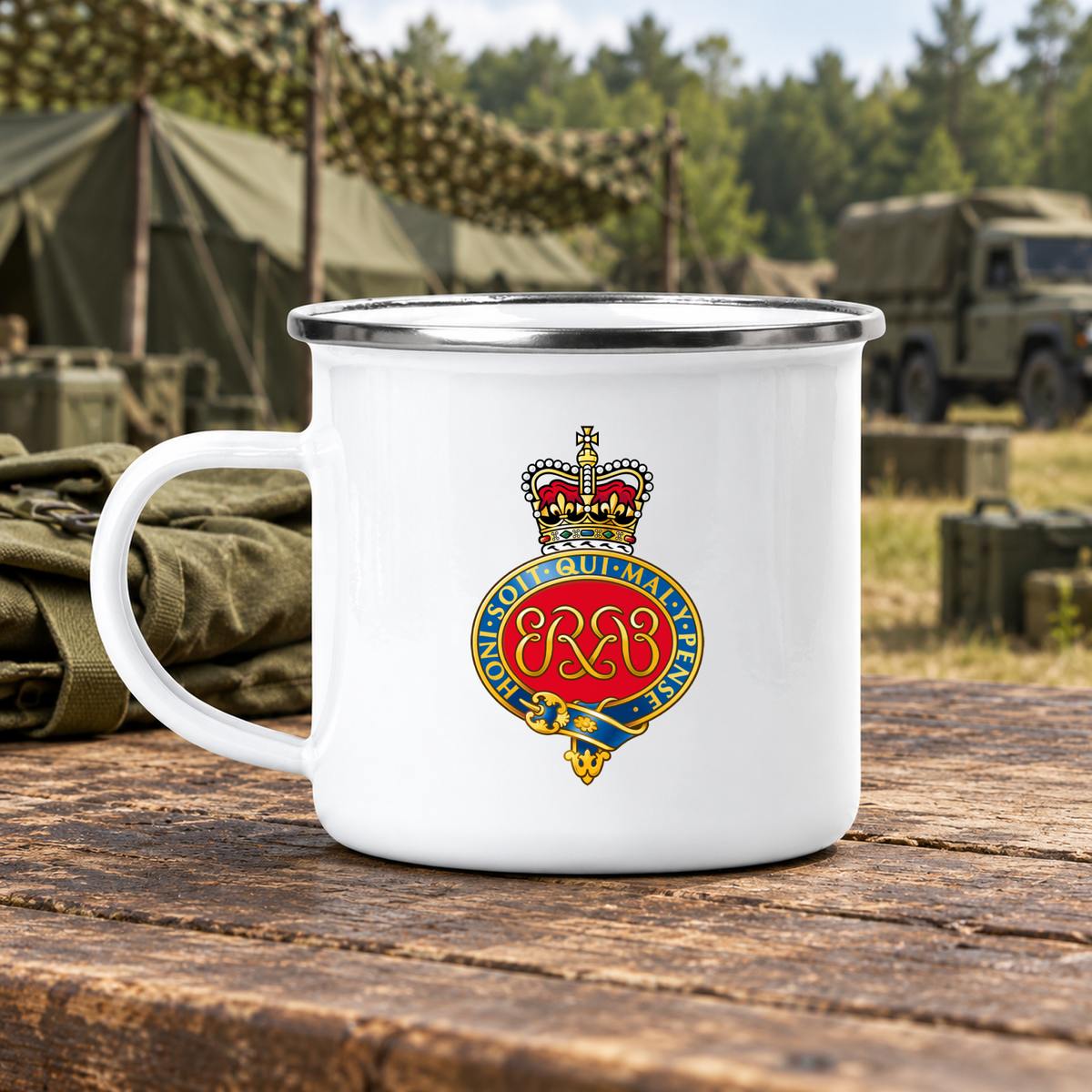 Grenadier Guards Cypher - Enamel Camping Mug | The Crafty Black Dog