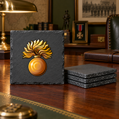 Grenadier Guards - Slate Placemat & Coaster Set | The Crafty Black Dog — Slate_Coaster_Set_4_Military_Desk_Smart_Object copy