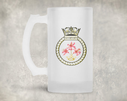 HMS Guernsey - Frosted Stein/Tankard/Beer Mug - Frosted Stein/Tankard/Beer Mug