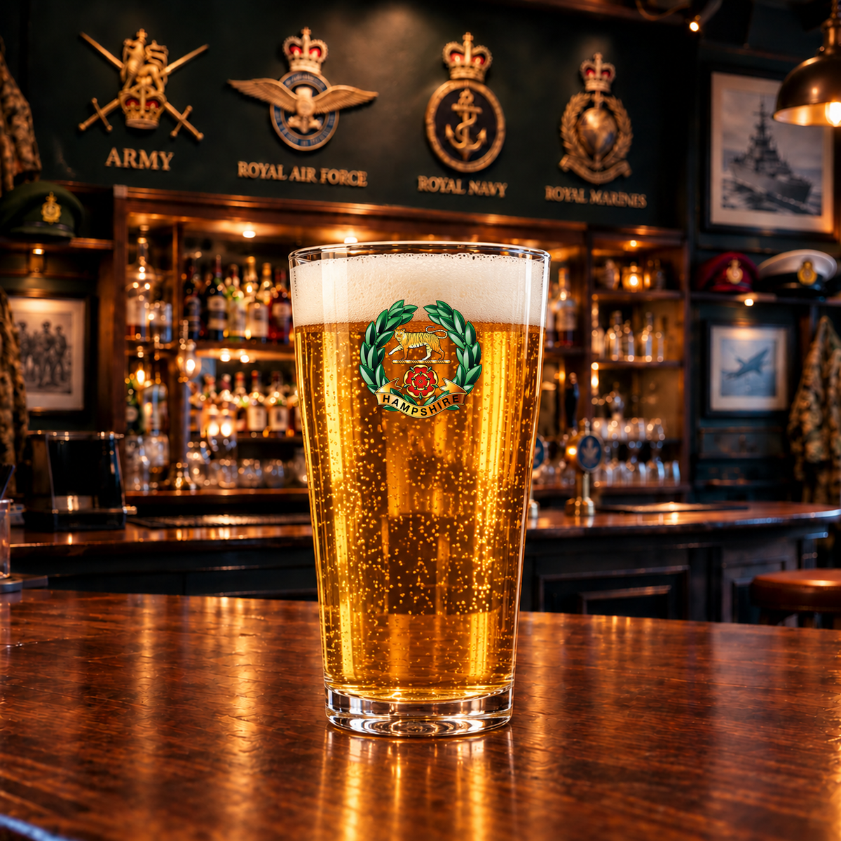Hampshire Regiment - Pint Glass | The Crafty Black Dog