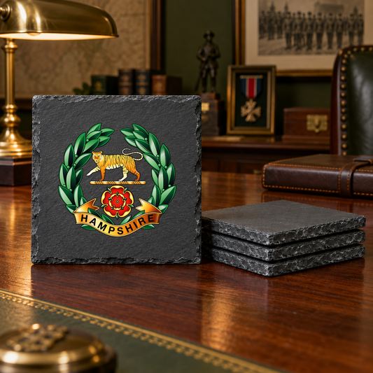 Hampshire Regiment - Slate Coaster Set | The Crafty Black Dog