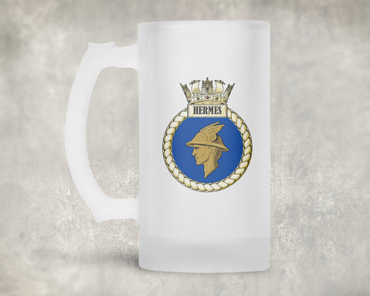 HMS Hermes - Frosted Stein/Tankard/Beer Mug - Frosted Stein/Tankard/Beer Mug