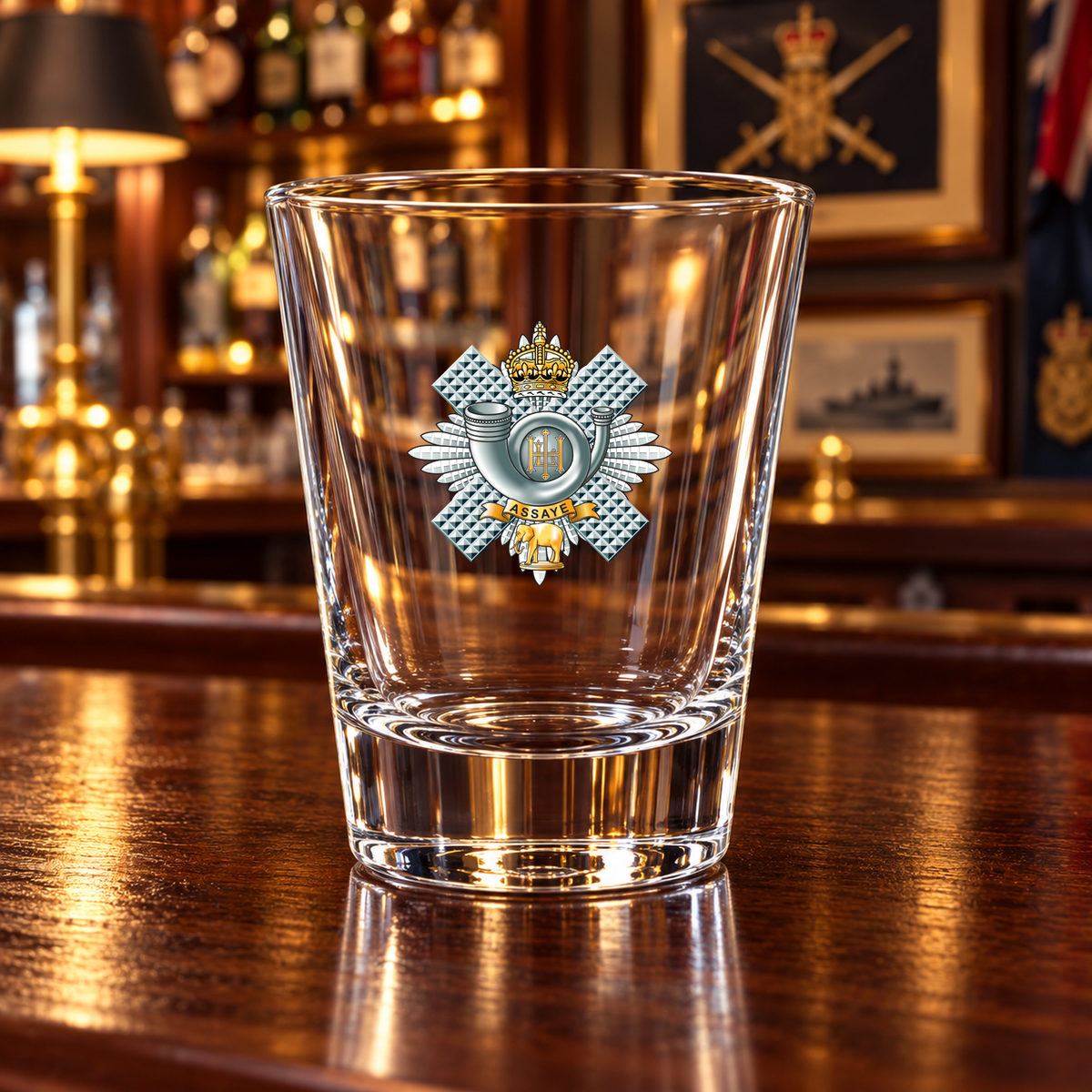Highland Light Infantry - Shot Glasses | The Crafty Black Dog — Frosted_Shot_Glass_Military_Bar_Smart_Object copy