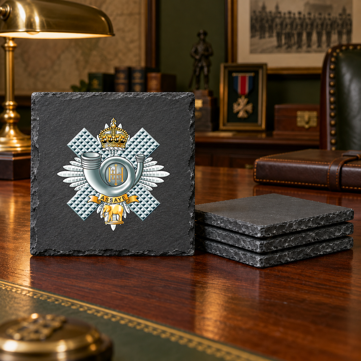 Highland Light Infantry - Slate Coaster Set | The Crafty Black Dog