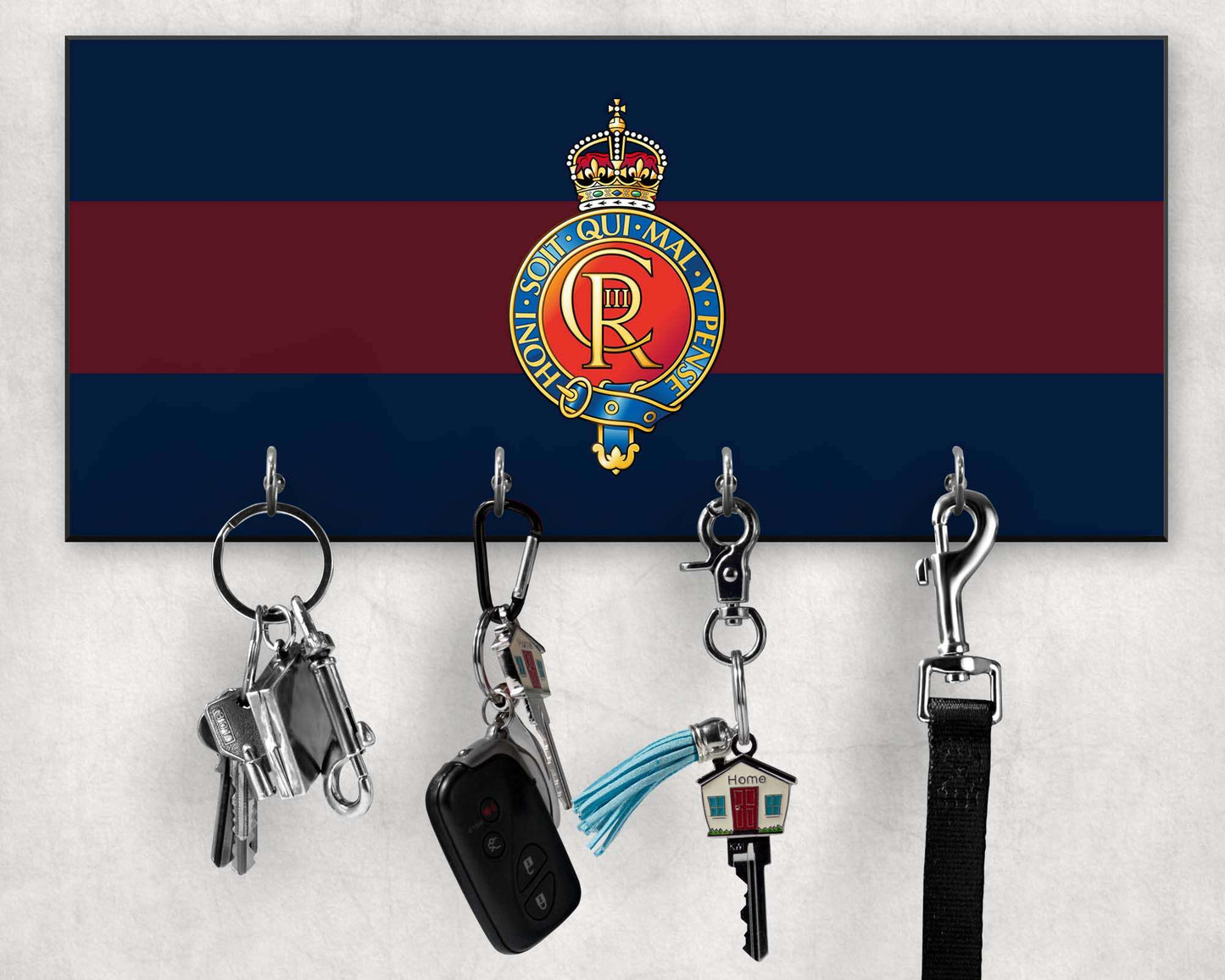Household Cavalry - Wooden Key Holder/Hook (New King's Crown)