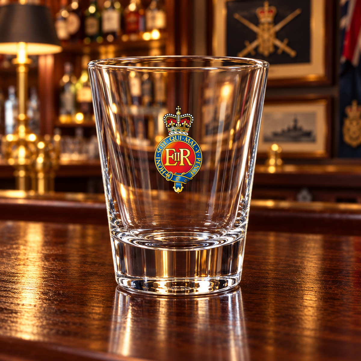 Household Cavalry Regiment. png - Shot Glasses | The Crafty Black Dog — Frosted_Shot_Glass_Military_Bar_Smart_Object copy