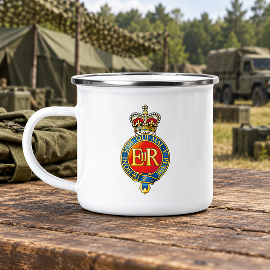 Household Cavalry Regiment. png - Enamel Camping Mug | The Crafty Black Dog