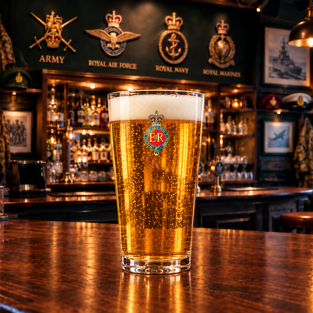 Household Cavalry Regiment. png - Pint Glass | The Crafty Black Dog
