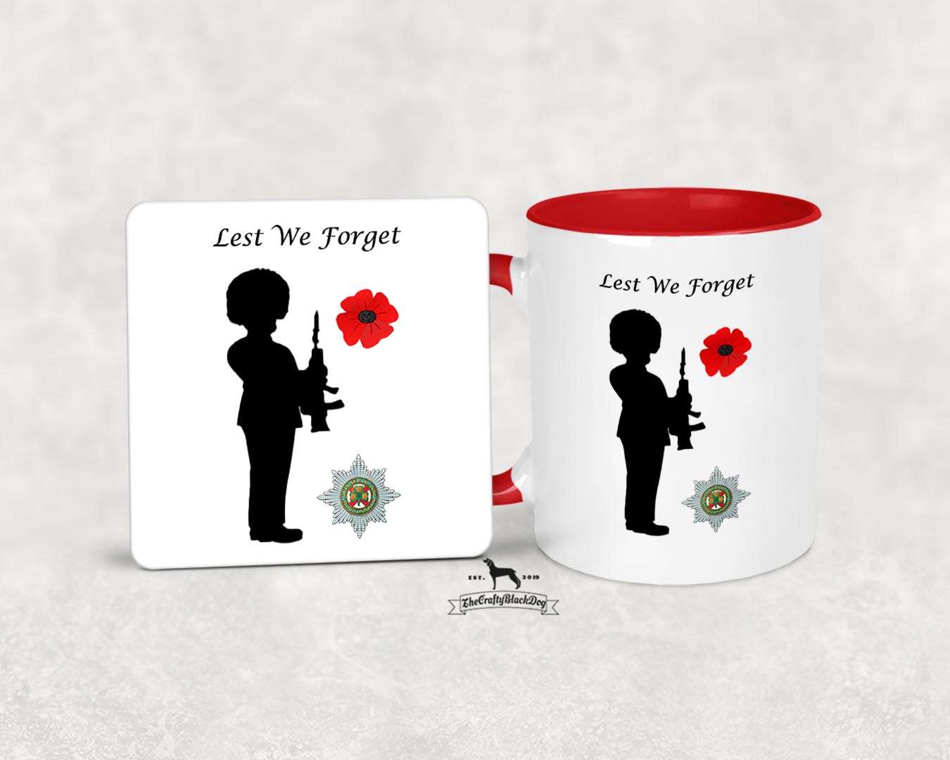 Lest We Forget - Irish Guards - MUG &amp; COASTER SET