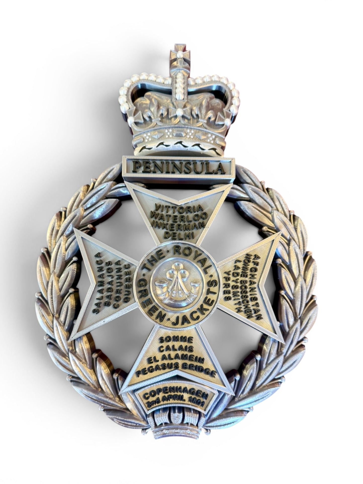 Royal Green Jackets Silver & Black Cap Badge
