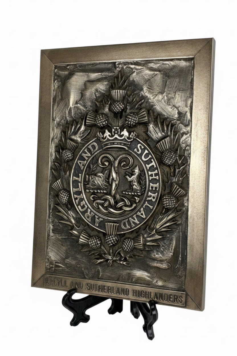 Argyll and Sutherland Highlanders Cold Cast Bronze Wall Plaque | Handmade in England