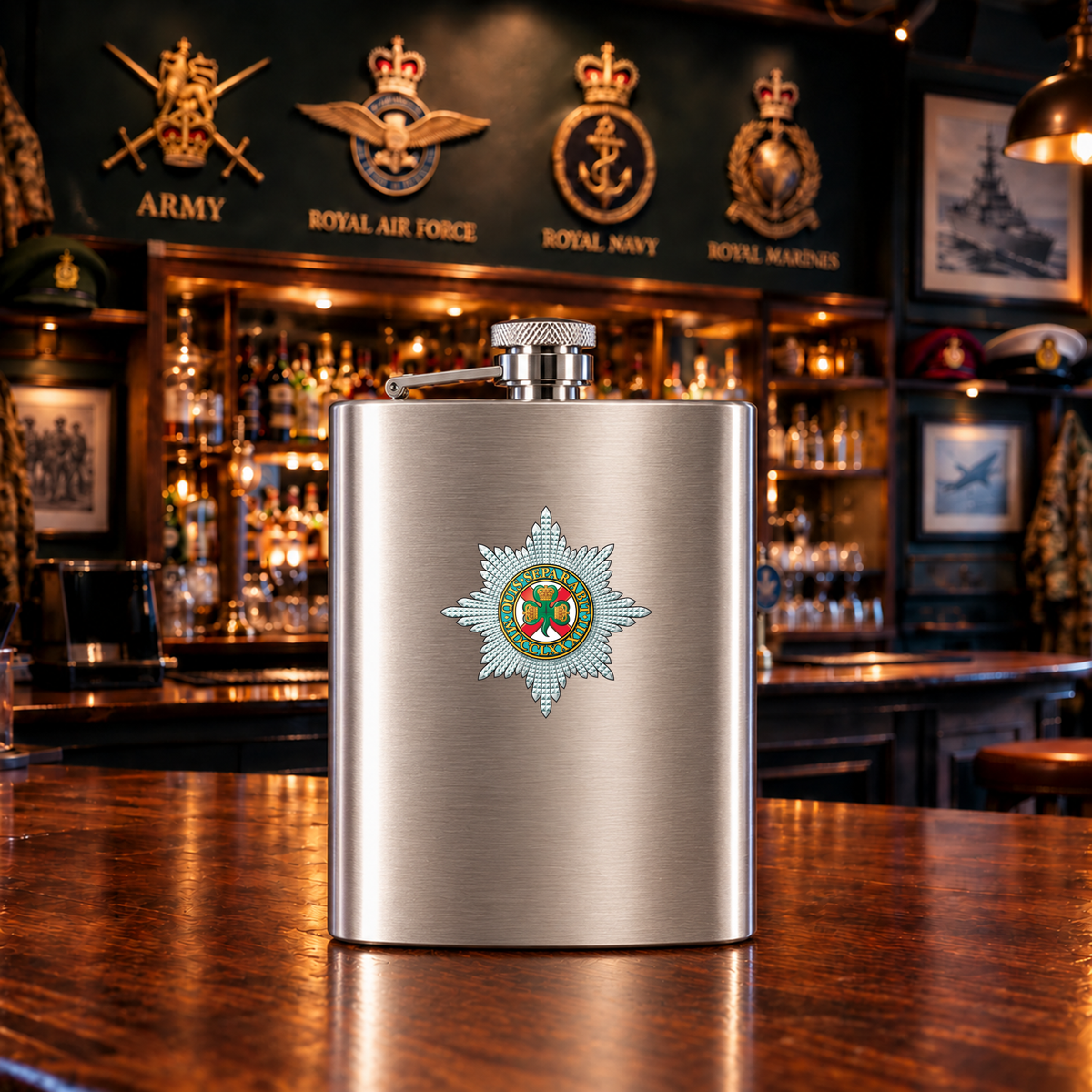 Irish Guards - Hip Flask | The Crafty Black Dog â€” Hip_Flask