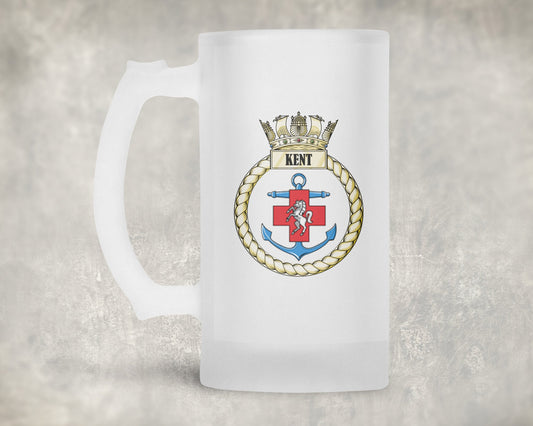 HMS Kent - Frosted Stein/Tankard/Beer Mug - Frosted Stein/Tankard/Beer Mug