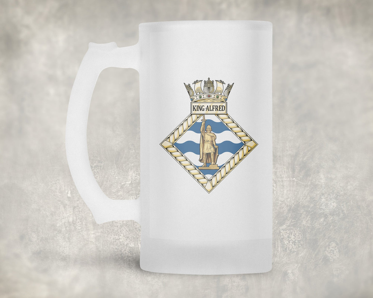 HMS King Alfred - Frosted Stein/Tankard/Beer Mug - Frosted Stein/Tankard/Beer Mug