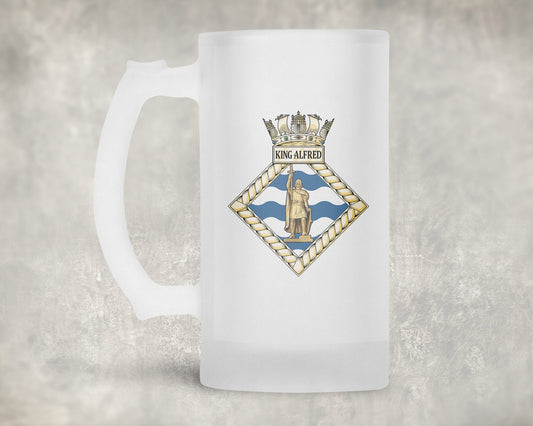 HMS King Alfred - Frosted Stein/Tankard/Beer Mug - Frosted Stein/Tankard/Beer Mug