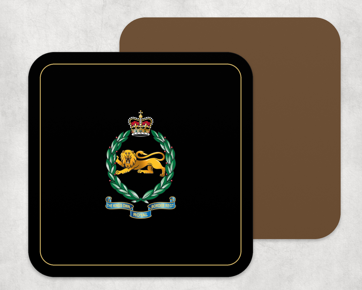Kings Own Royal Borders - Placemat | The Crafty Black Dog — Black_Gold_Hardback_Coaster copy