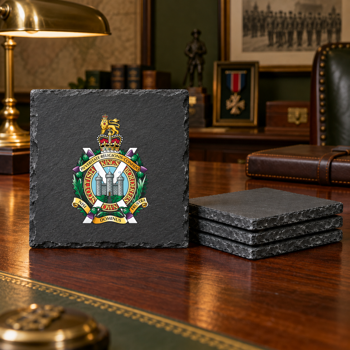 Kings Own Scottish Borders - Slate Coaster Set | The Crafty Black Dog