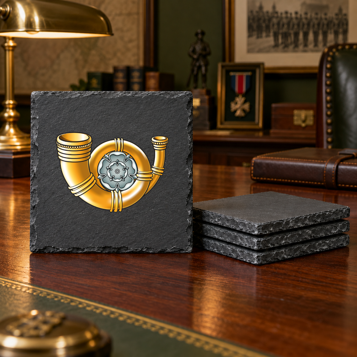 Kings Own Yorkshire Light Infantry - Slate Coaster Set | The Crafty Black Dog